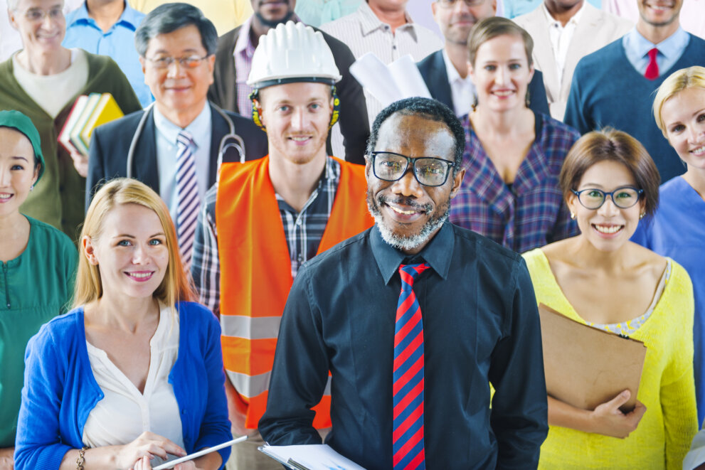 Multiethnic Group of People with Various Occupations